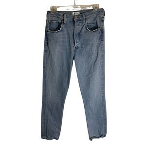 AGOLDE  Blue Straight Jeans with ButtonFly Size 27 medium wash retro chic preppy